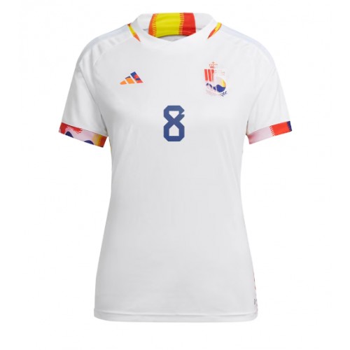 Belgia Youri Tielemans #8 Bortedrakt Kvinner VM 2022 Kortermet Belgia Youri Tielemans #8 Bortedrakt Kvinner VM 2022 Kortermet